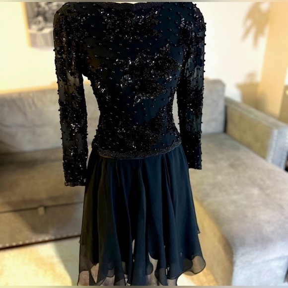 A.J. Bari Black Sequin Mini Dress✨ Retail $480 - Picture 4 of 16